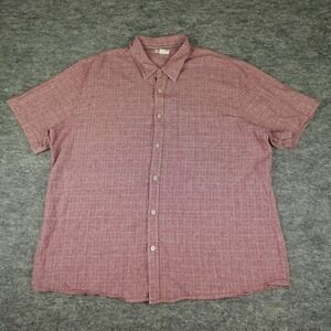 Carbon 2 Cobalt Shirt Mens Extra Large Red Linen‎ Blend Button Up Beach Outdoors